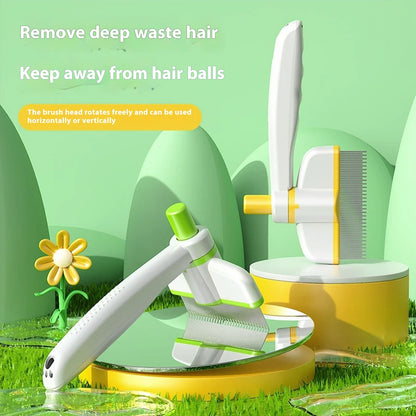 One-Button Self-Cleaning Dog & Cat Brush